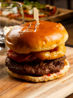 British premium steak burger at Mercure Hotels