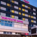 Exterior shot of Mercure Ayr Hotel at dusk