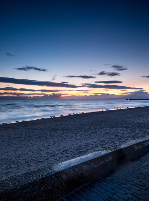 Ayr Beach at sunset, nearby Mercure Ayr Hotel